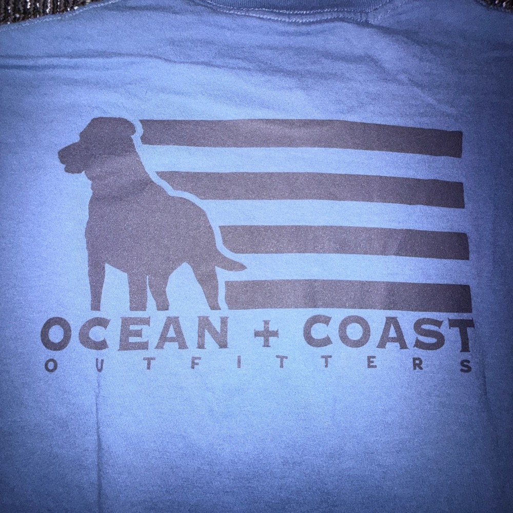 Ocean + Coast Graphic‎ T-Shirt Mens XL Blue Good Dog Logo Short Sleeve Cotton